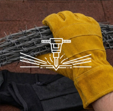 Puncture Resistant Grain Leather Safety Gloves for Industrial Protection